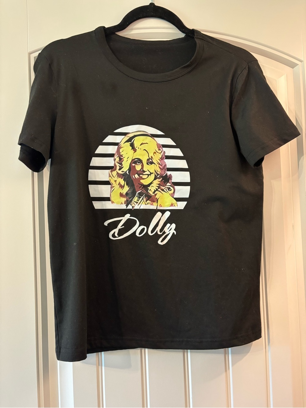 Amazon Black Dolly Graphic Tee with Yellow & Pink Portrait